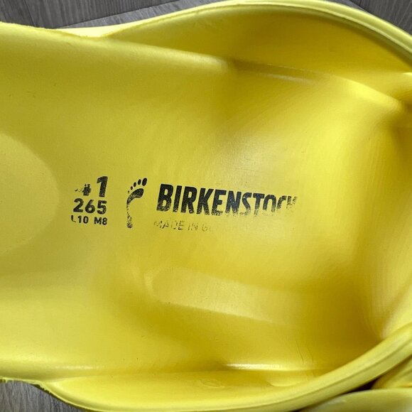 Birkenstock Arizona EVA Sandals Unisex Size L10 M8 Slip-on Slide Flexible Yellow - Picture 8 of 12